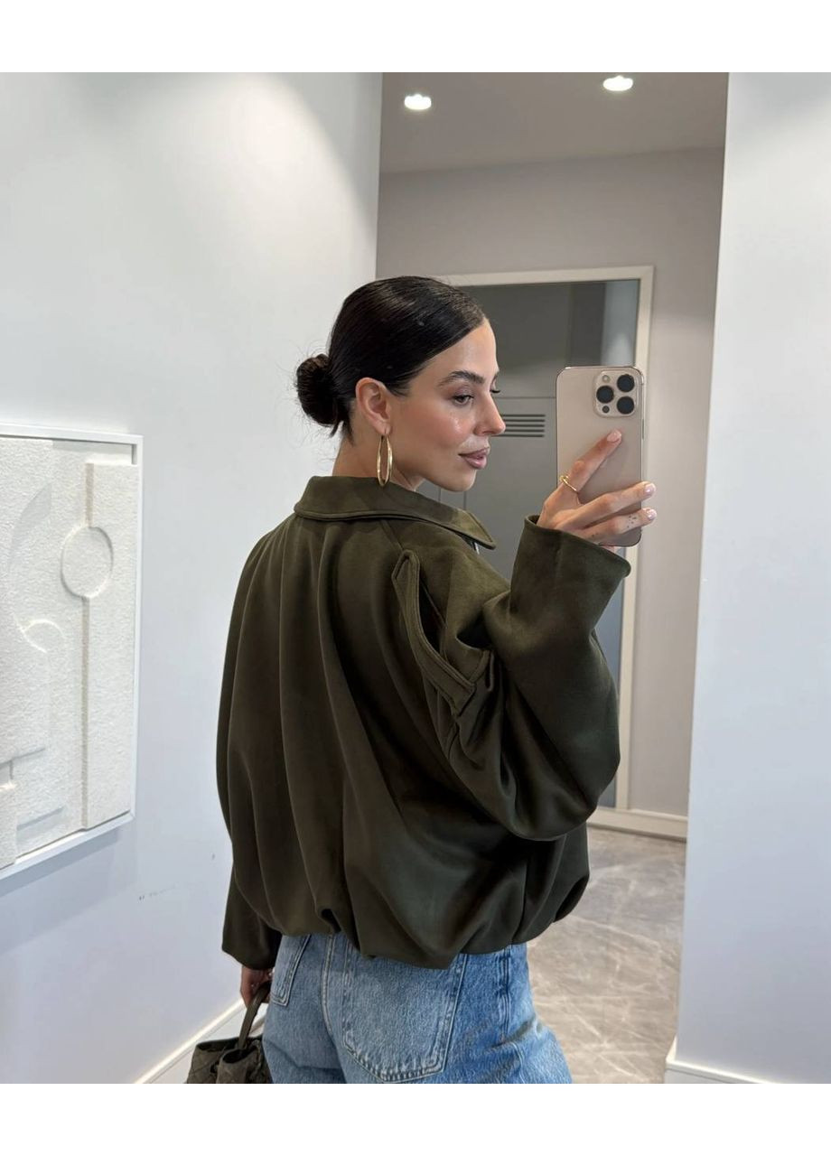 Женский замшевый бомбер Україна на молнии (361241169)