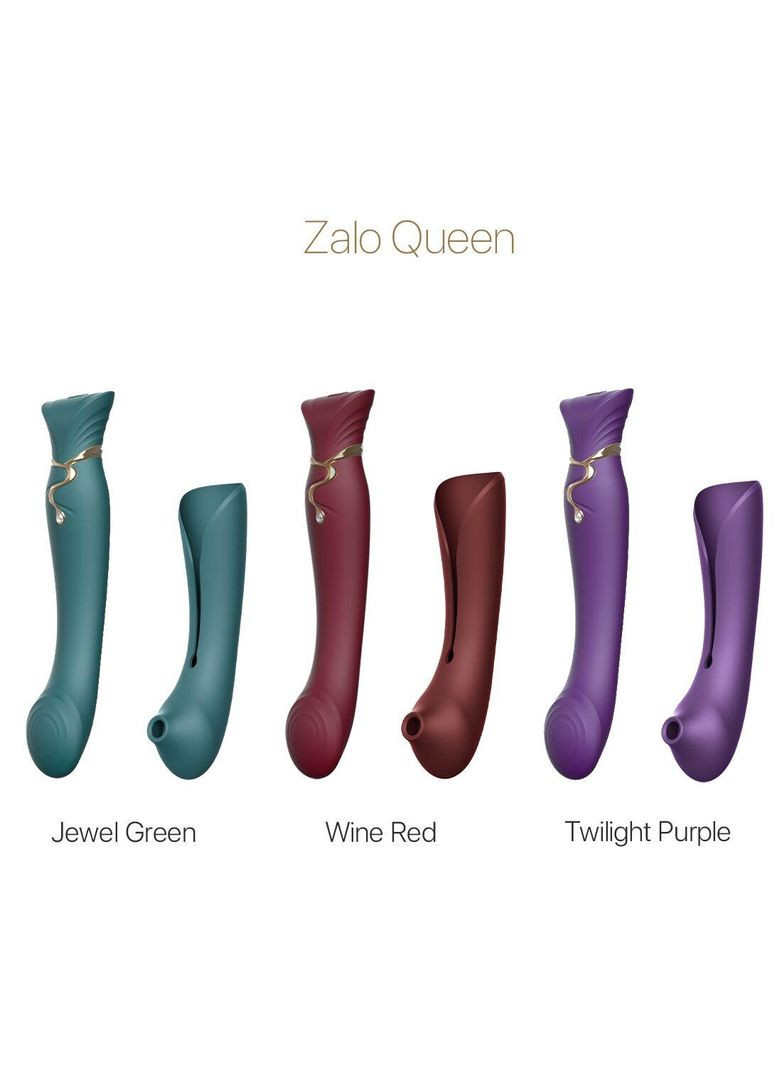Смартвібратор 3в1 Zalo — Queen Set Twilight Purple, пульсівна перлина та вакуум, кристал Swarovski No Brand (303898340)