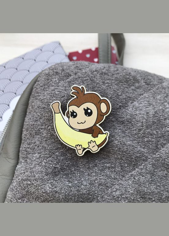 Значок з дерева "Мавпочка з бананом" Cozy-Up (291162332)