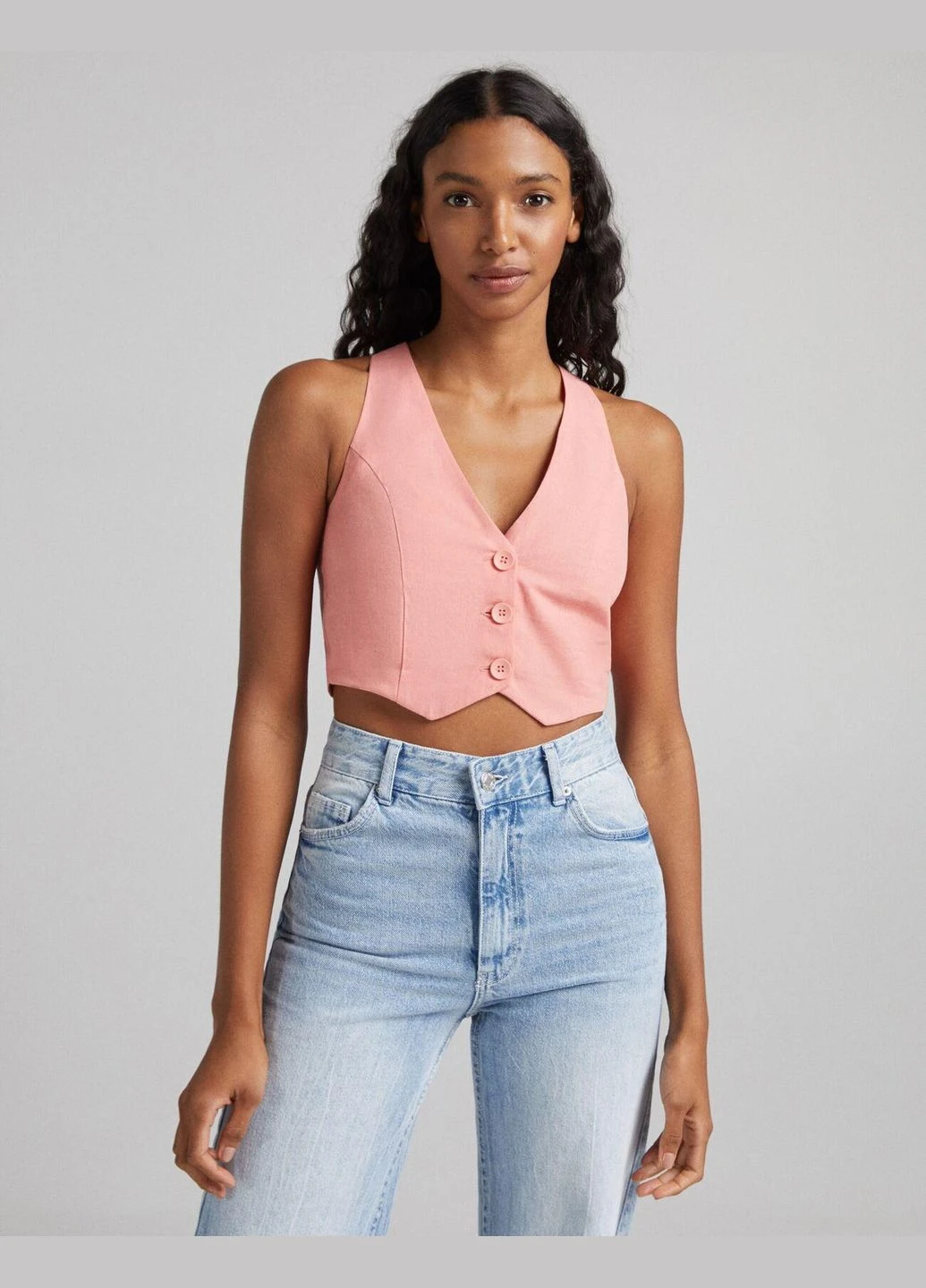 Топ лето,бледно-розовый, Bershka (337499199)