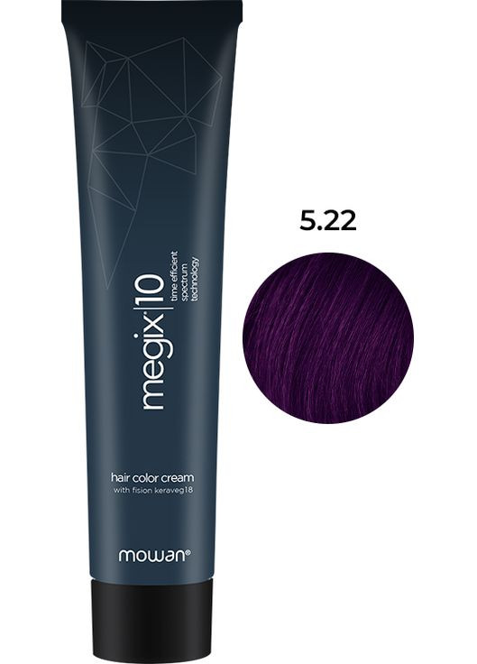 Краска для волос 5.22 интенсивный фиолетовый светло-коричневый Megix10, 100 мл Mowan (335264254)