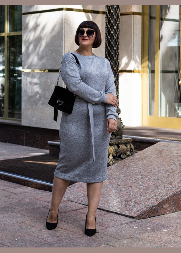 Сіра плаття 14446-2 Alenka Plus