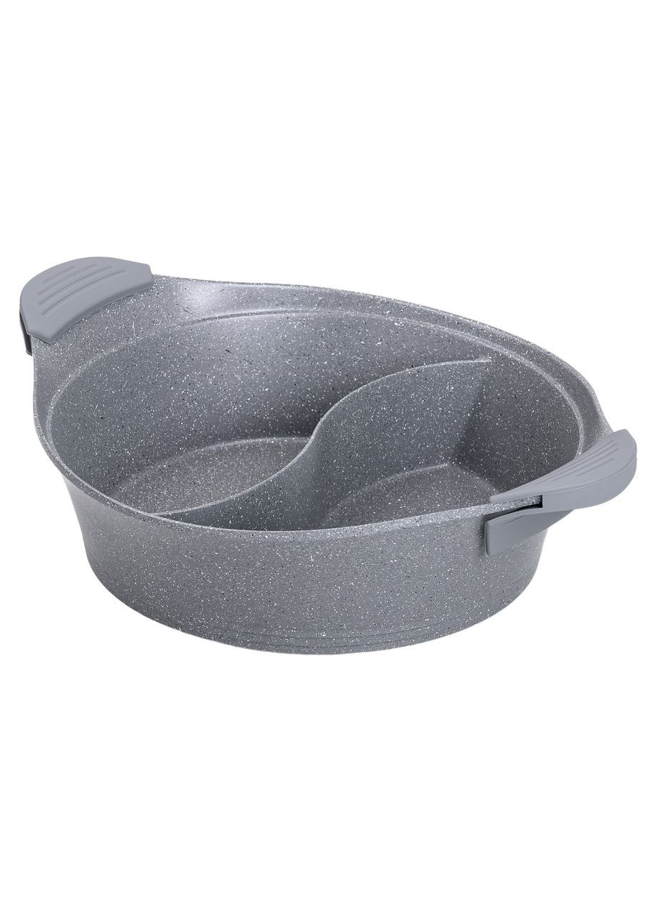 Каструля з роздільником для шабу-шабу алюмінієва 4 л з антипригарним покриттям, сірий MGC (322855539)