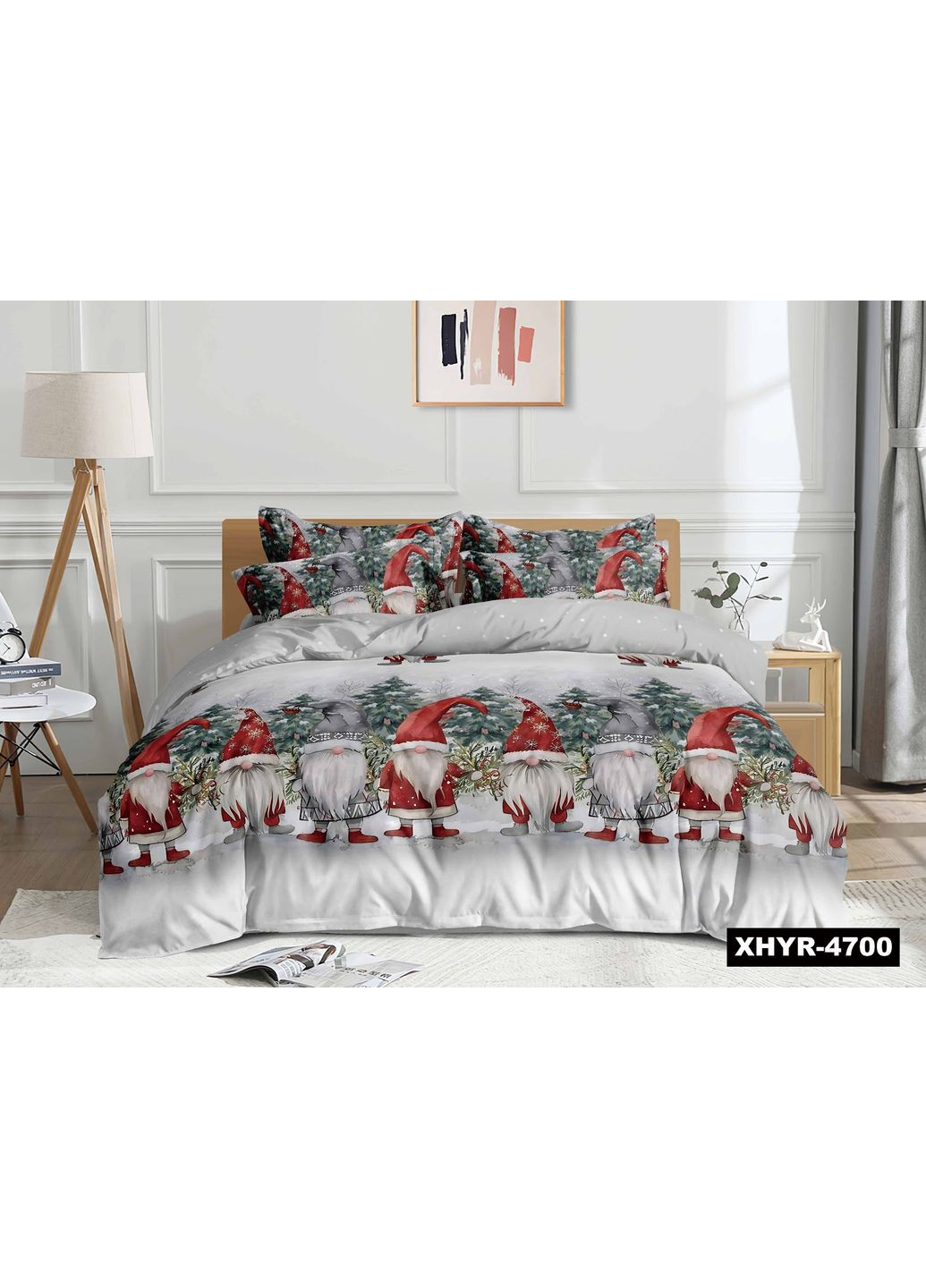 Байкова (фланелева) постільна білизна полуторна "Гноми" No Brand (361665113)