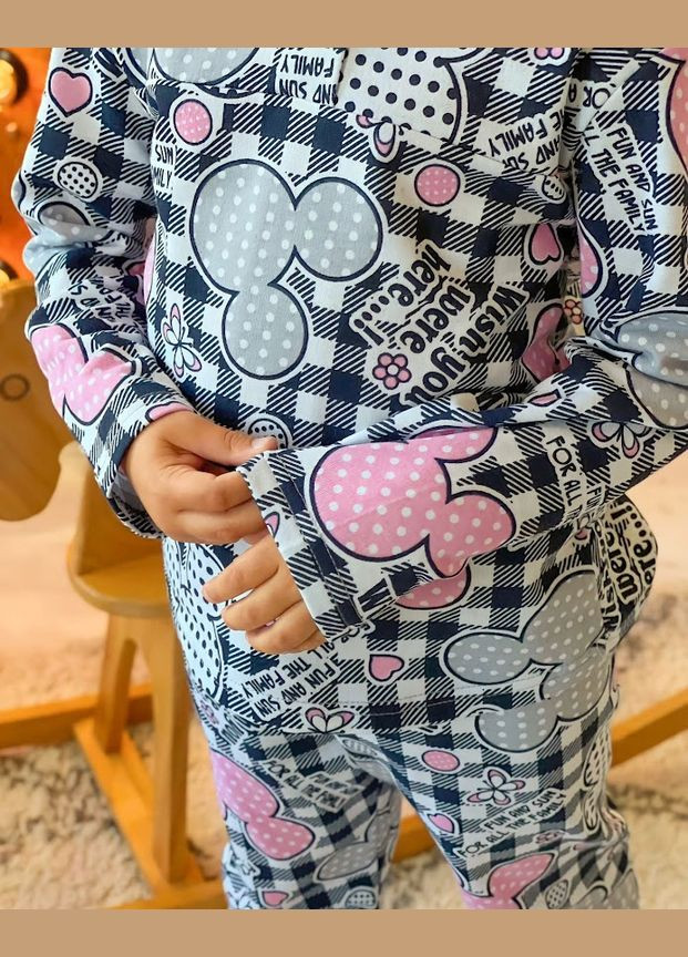 Серая пижама для девочки на кнопке hc (h001-6077-024-5) No Brand