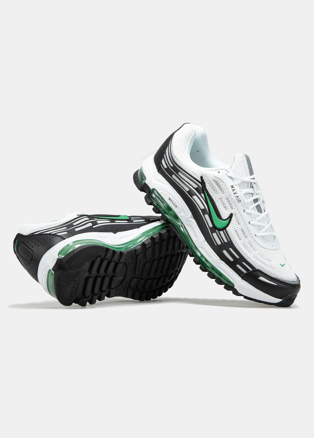 Білі Осінні кросівки чоловічі nike air max tl 2.5 white black green | найк аір макс тл 2.5 білі чорні No Brand
