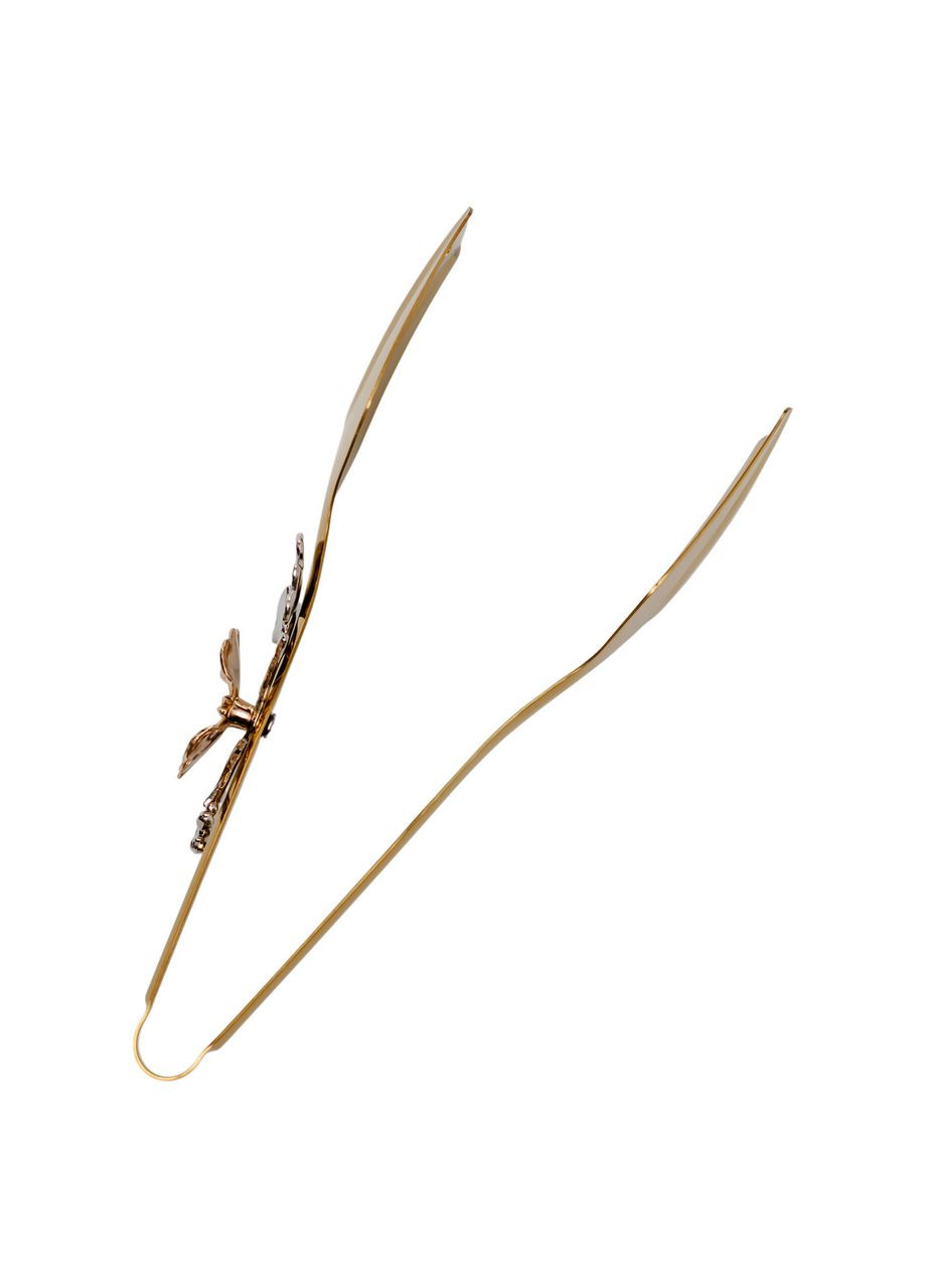 Щипці кухонні металеві 21.5×5 (см) кулінарні щипці для м'яса, риби, гриля кухарські щипці Золотистий HP-8-62 Yiwu (353747408)