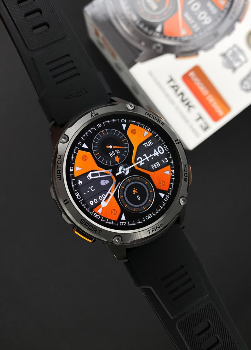 Мужские умные часы Black Kospet Tank T3 (351507948)