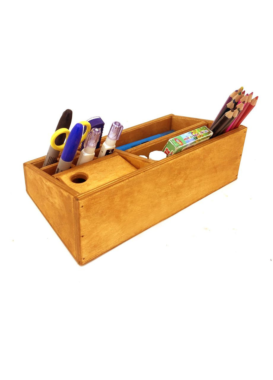 Органайзер настільний з дерева Левитон каррі (КНЦ-008903) No Brand (328225484)