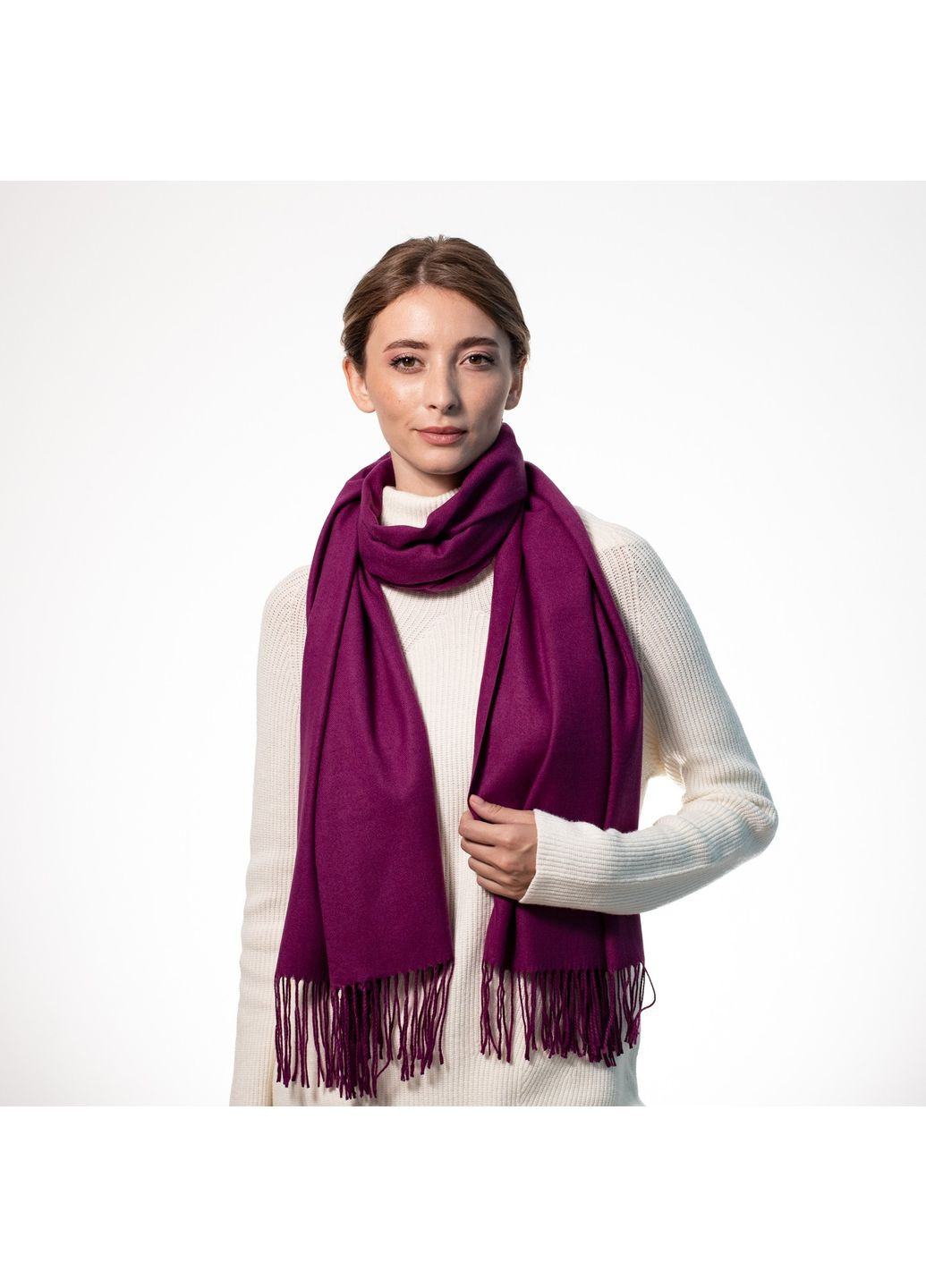 Палантин женский однотонный кашемир фиолетовый IDANA LuckyLOOK 554-580 (322789121)