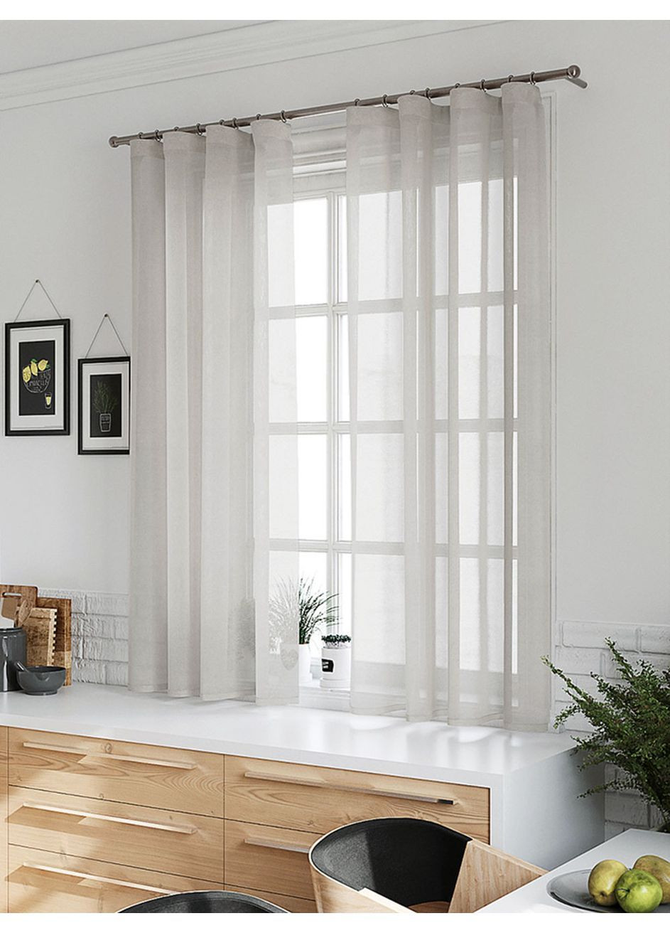 Комплект тюль короткая Pivdenne 140х170 см 2 шт вуаль светло-серый (60006-170-2) No Brand (369154604)