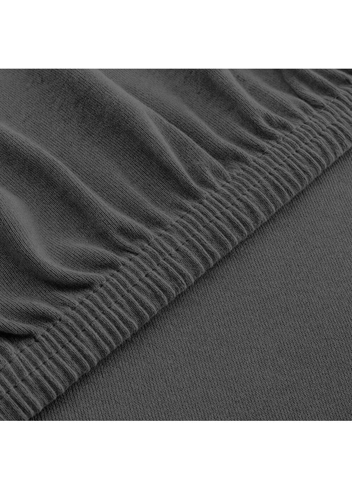 Простирадло трикотажне 80/90х200х35 см на гумці, еластичне, трикотаж, бавовна т/сіра IDEIA (361319682)