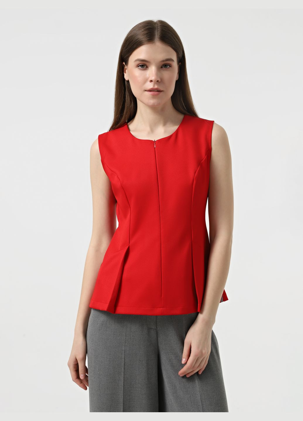 Червона блуза з баскою ZUBRYTSKAYA