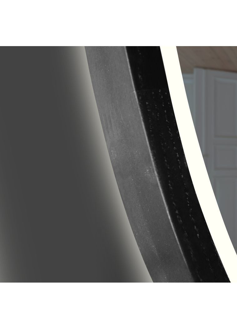 Зеркало ассиметричное деревянное с LED-подсветкой Black Ясень 55x85 см. Luxury Wood Dali (369547148)