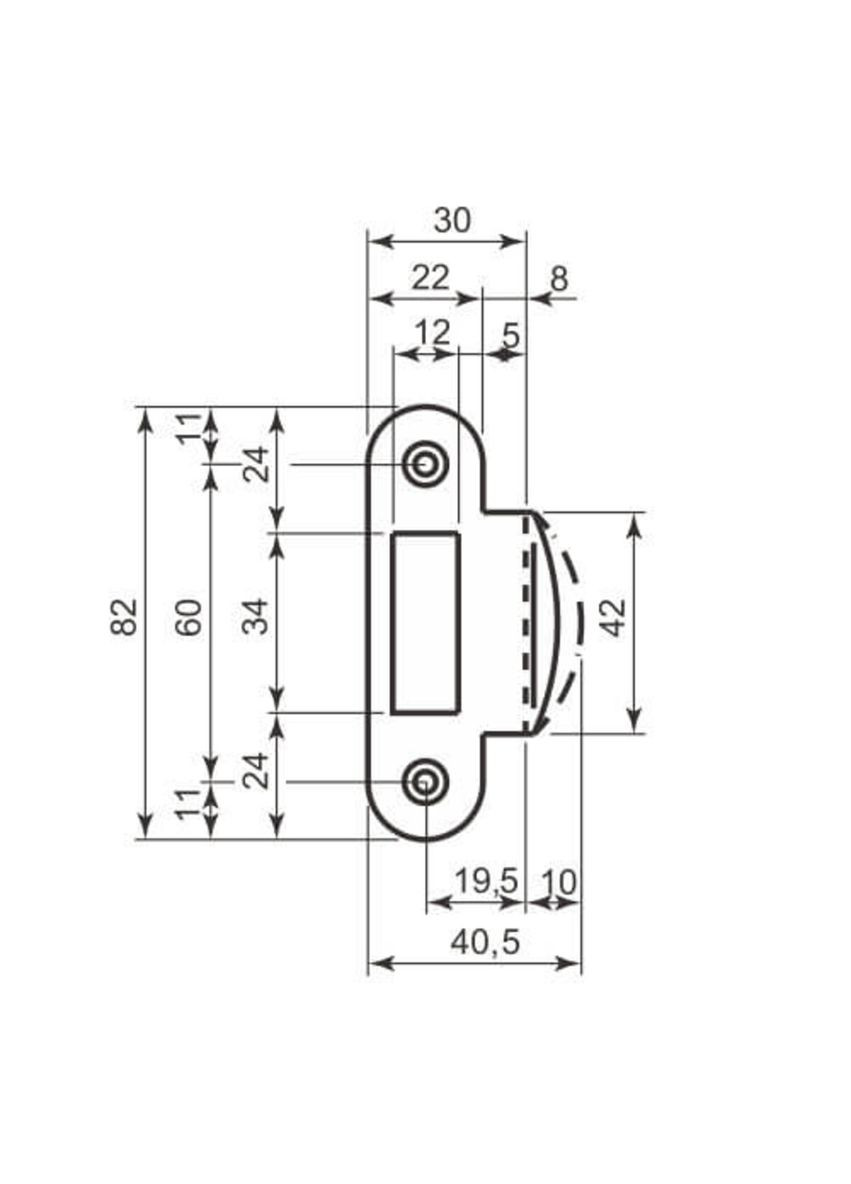 Art. B010001334 відповідна планка до механізму сум. мат.хром з напівкруг відб 8мм AGB (322520315)