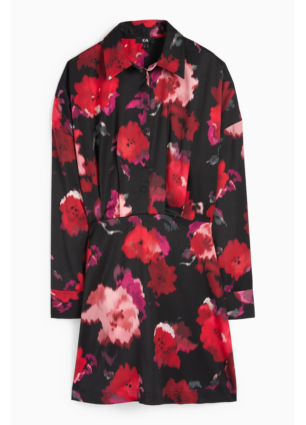 Комбінована кежуал атласна сукня-сорочка C&A однотонна