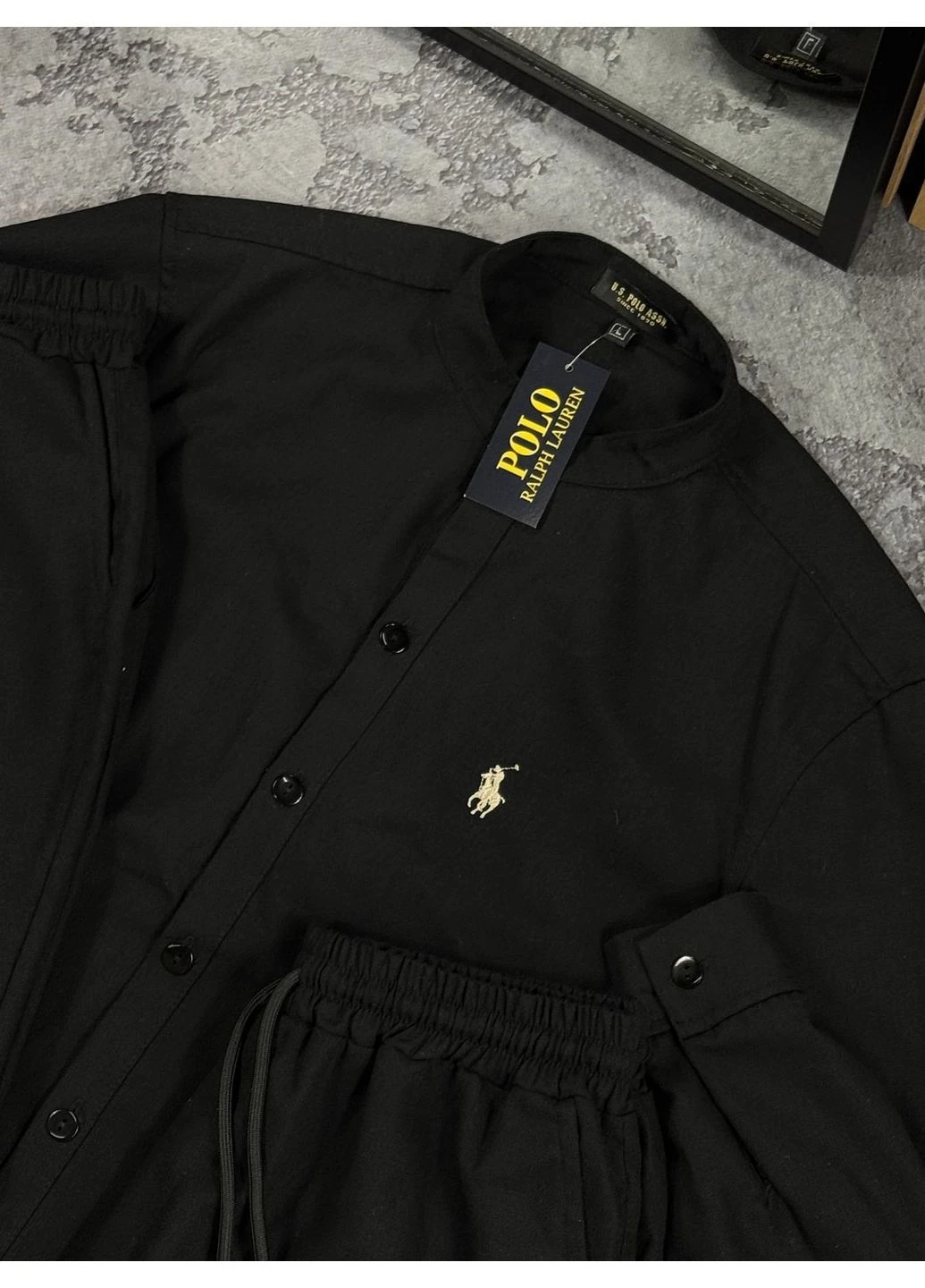 Стильний чоловічий костюм Ralph Lauren 3 в 1 із льону чорний No Brand (398925075)