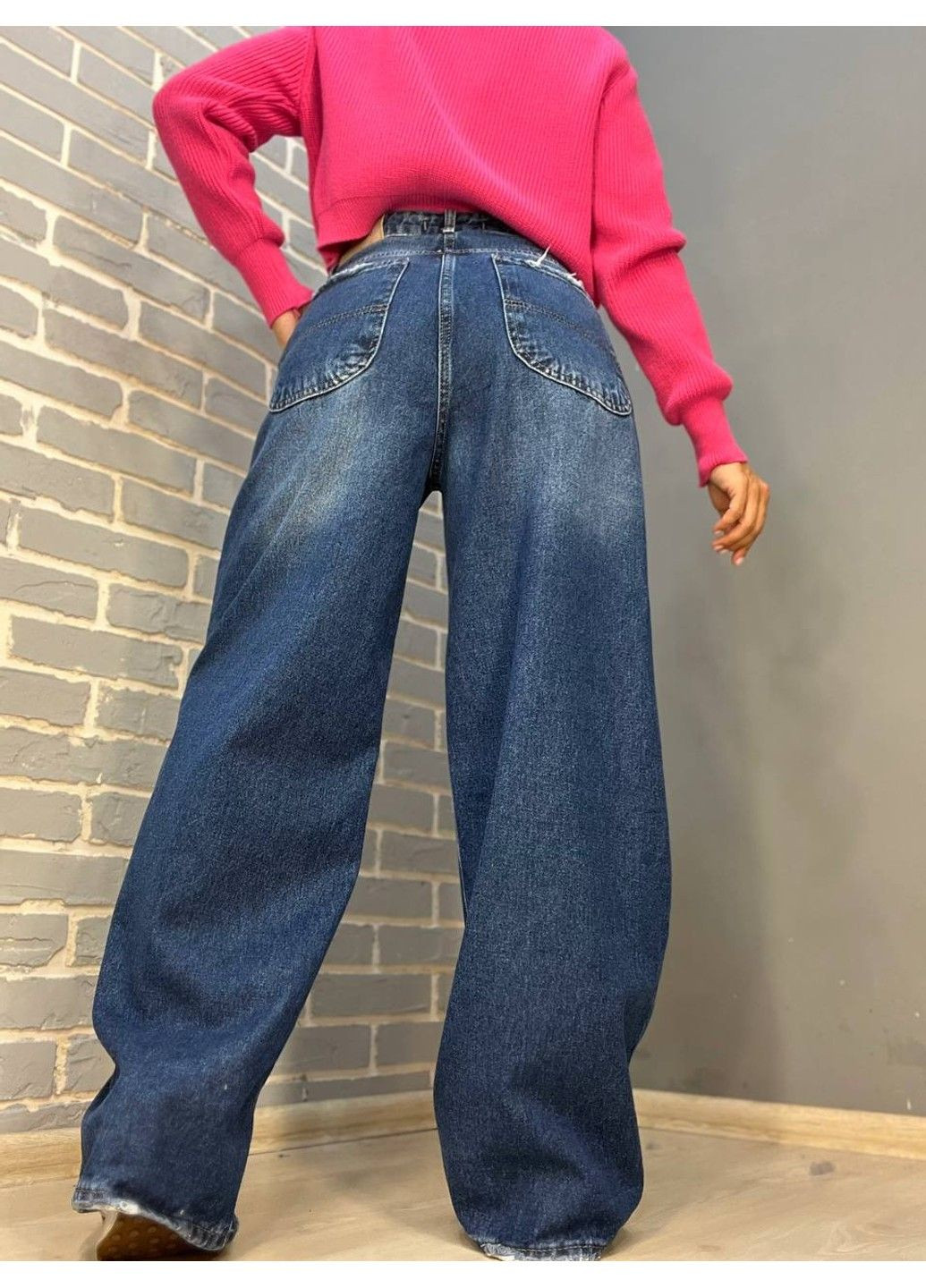 Джинси жіночі 4113 палаццо широкі від стегна вільний крій оверсайз Its Basic - (304291701)