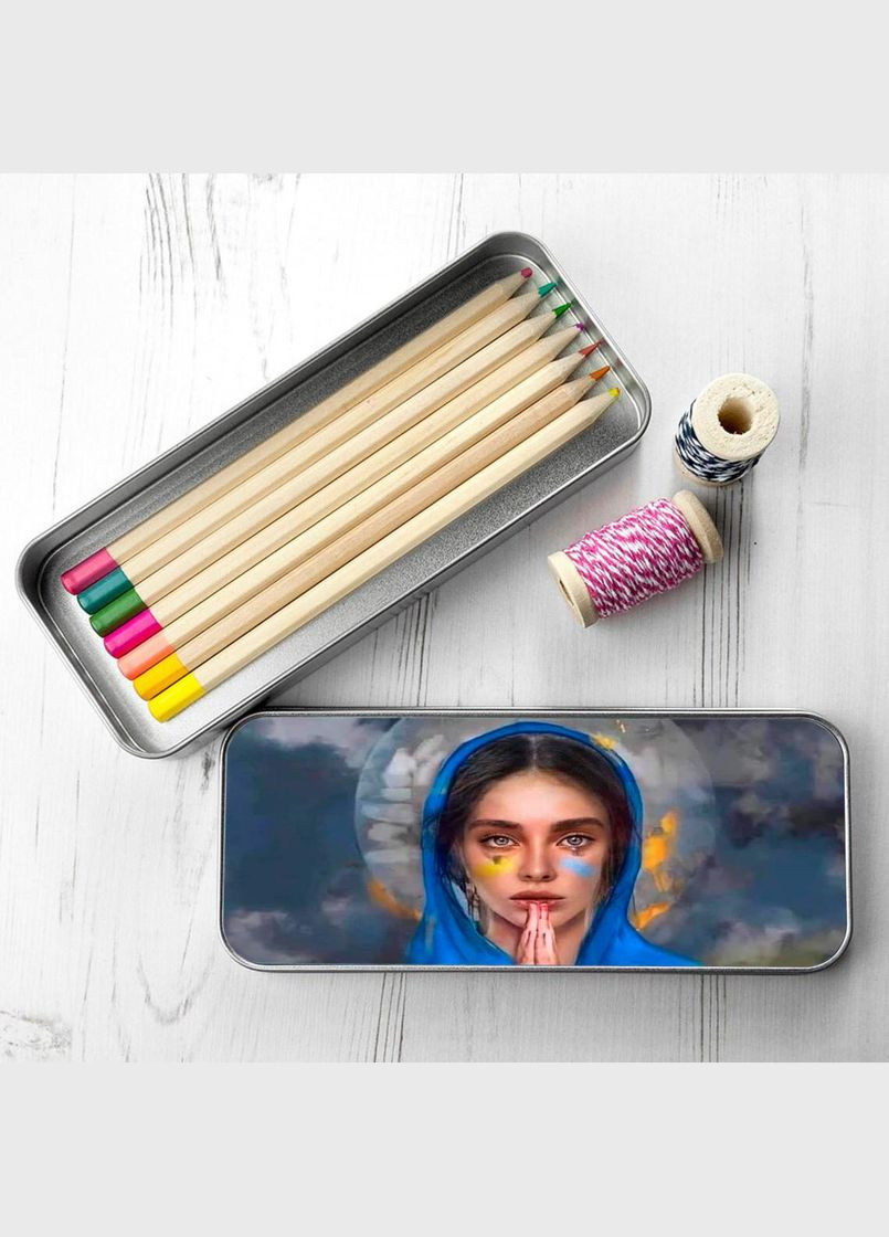 Пенал шкільний для хлопчика та дівчинки металевий Патріотичний #018 7*18 см Silver No Brand (309159244)