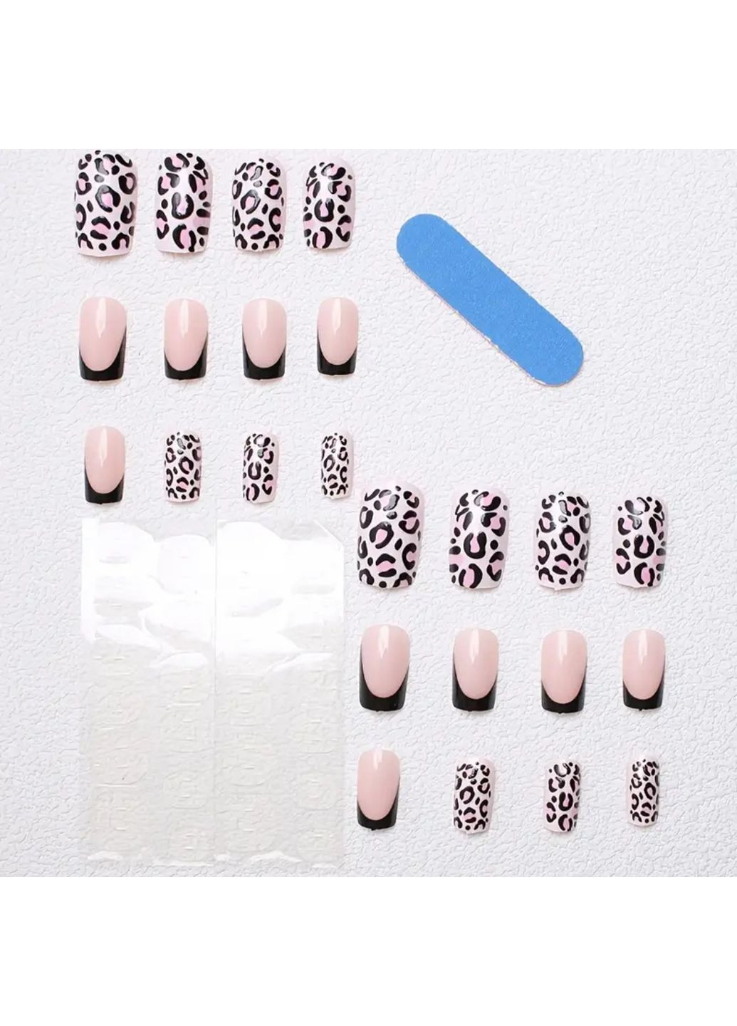 Накладні нігті в комплекті зі скотчем для приклеювання - Pink Leo Nails (296568691)