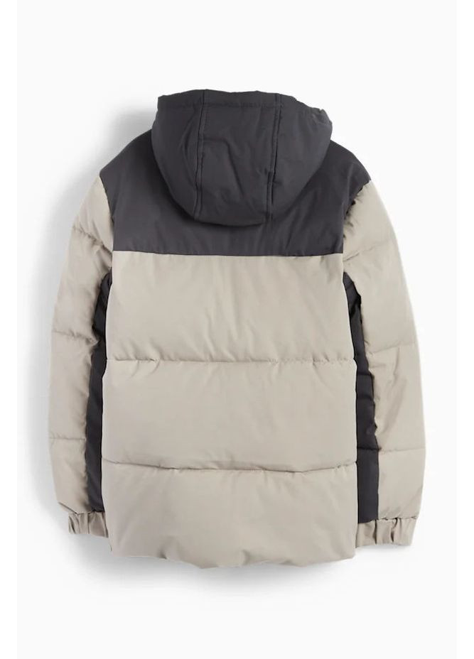 Комбинированная зимняя стеганная куртка C&A