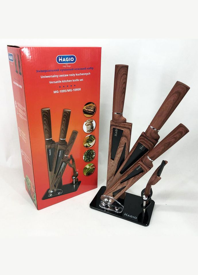 Кухонні ножі Magio MG-1095 5 предметів No Brand коричневий,