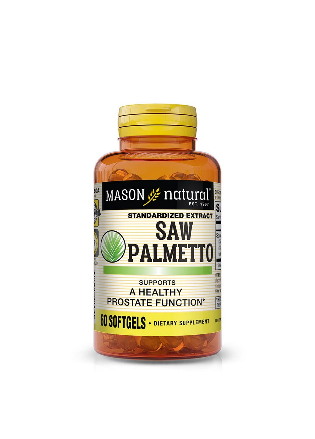 Натуральна добавка Saw Palmetto, 60 капсул Mason Natural (293418238)