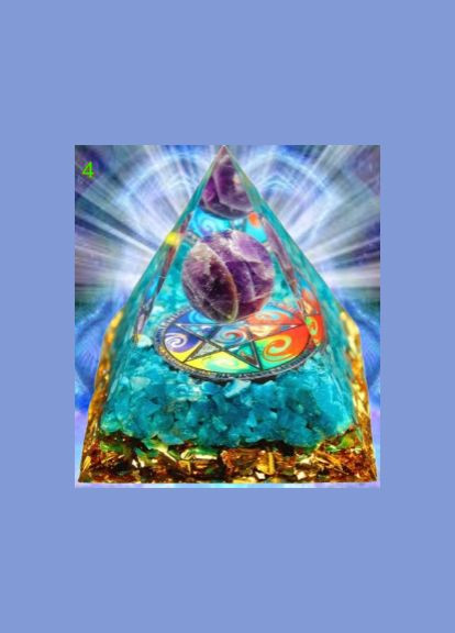 Органитовая энергетическая пирамида с натуральным аметистом природными кристалами Рейки Чакра Медитация No Brand (292260421)