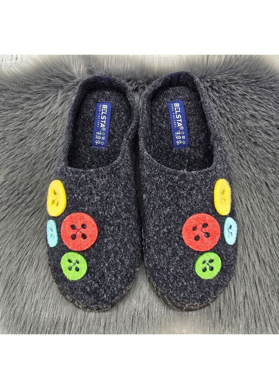 Темно-серые тапочки женские фетровые для ламината темно-серые Белста