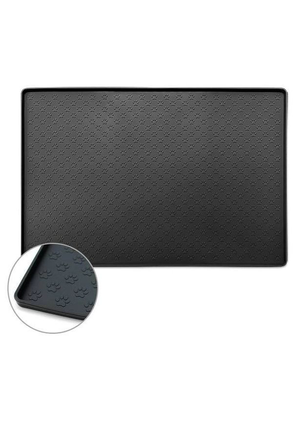 Силіконовий килимок під миску для собак та котів чорний 48х30 см 800316 Ecotoys (269341828)