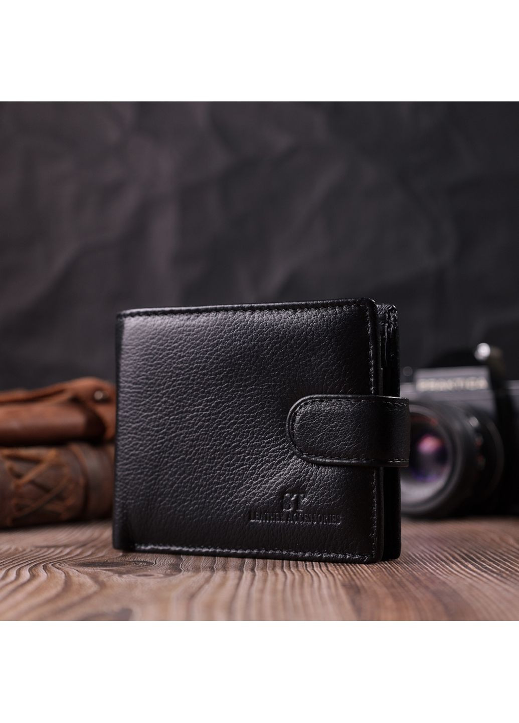 Мужской кожаный кошелек 11х9,3х1,5 см st leather (288047083)