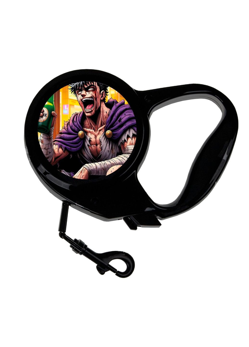 Повідець-рулетка для тварин із принтом Берсерк #0009 3 м чорний No Brand (309160334)