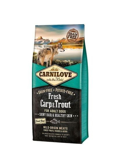 Сухий корм Fresh Carp & Trout 12 kg (для дорослих собак) Carnilove (293408322)