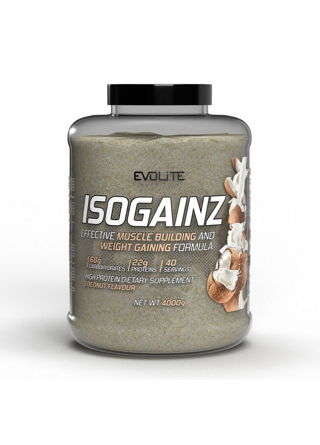 Гейнер IsoGainz, 4 кг Кокос Evolite Nutrition (293481771)