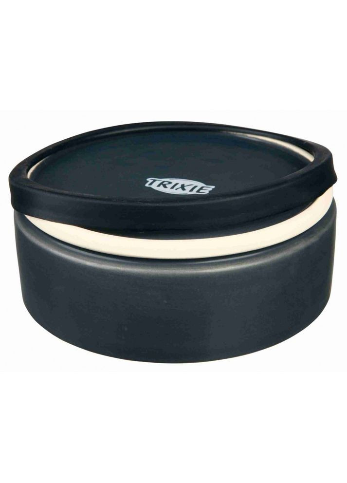 Миска для собак Jimmy чорна з лапкою на гумовій основі керамічна 750 мл 16 см Trixie (355253649)