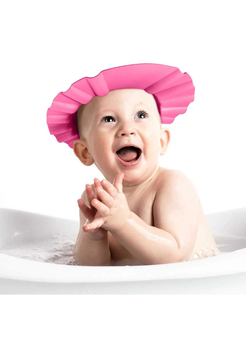 Козирок для купання дітей 45-52 см, Шапка для купання немовлят, Дитячий захисний козирок, Рожевий LELUNO (305686045)