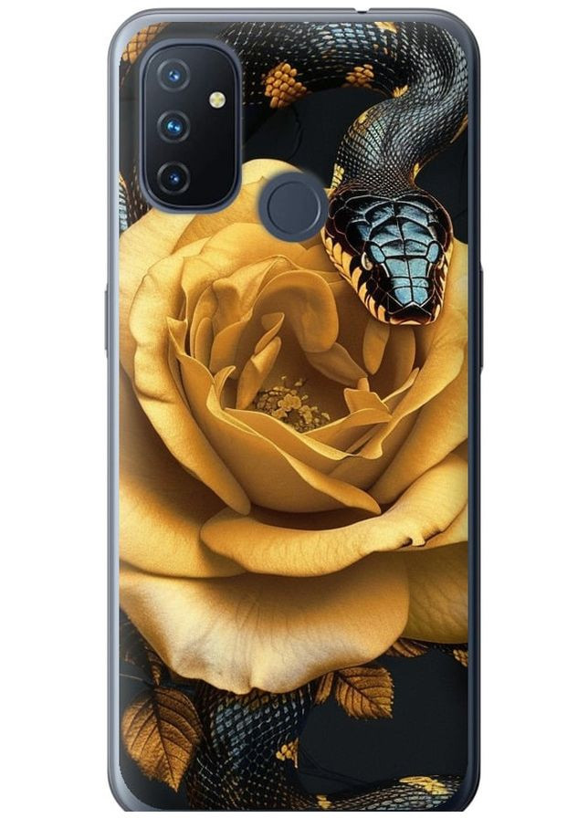 Силіконовий чохол 'Black snake and golden rose' для Endorphone OnePlus Nord N100 (286765569)