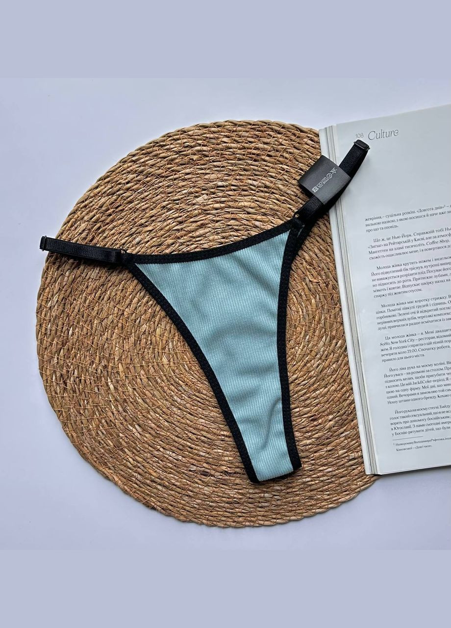 Трусики стрінги бавовняні рубчик, комплект 3 штуки Exclusive (338629141)