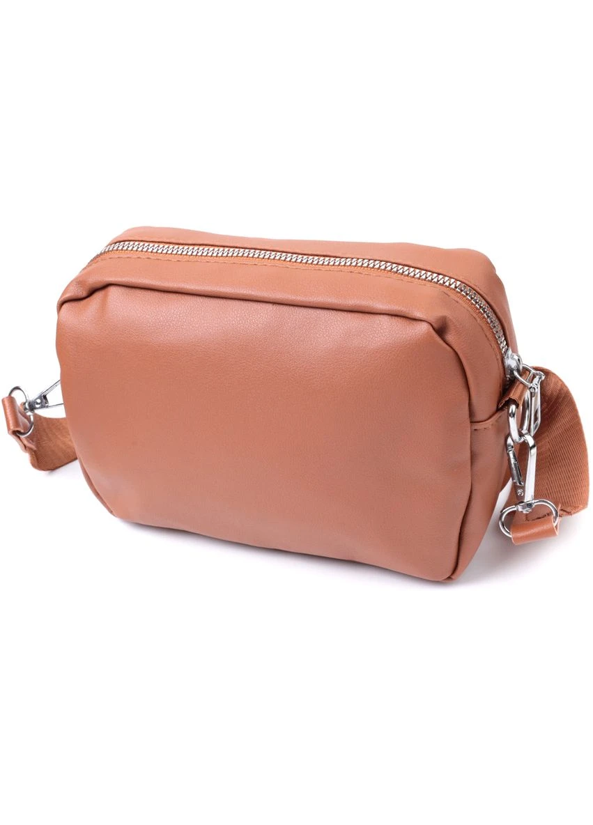 Жіноча сумка крос-боді з монетницею з екошкіри 22795 Рудий Vintage (394403516)