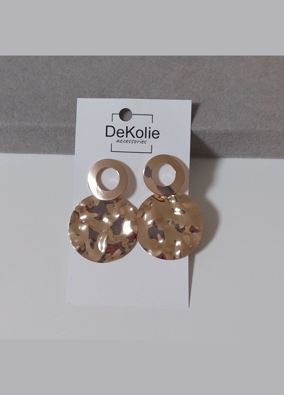 Сережки висячі круглі BS012 золотистий DeKolie (332177686)