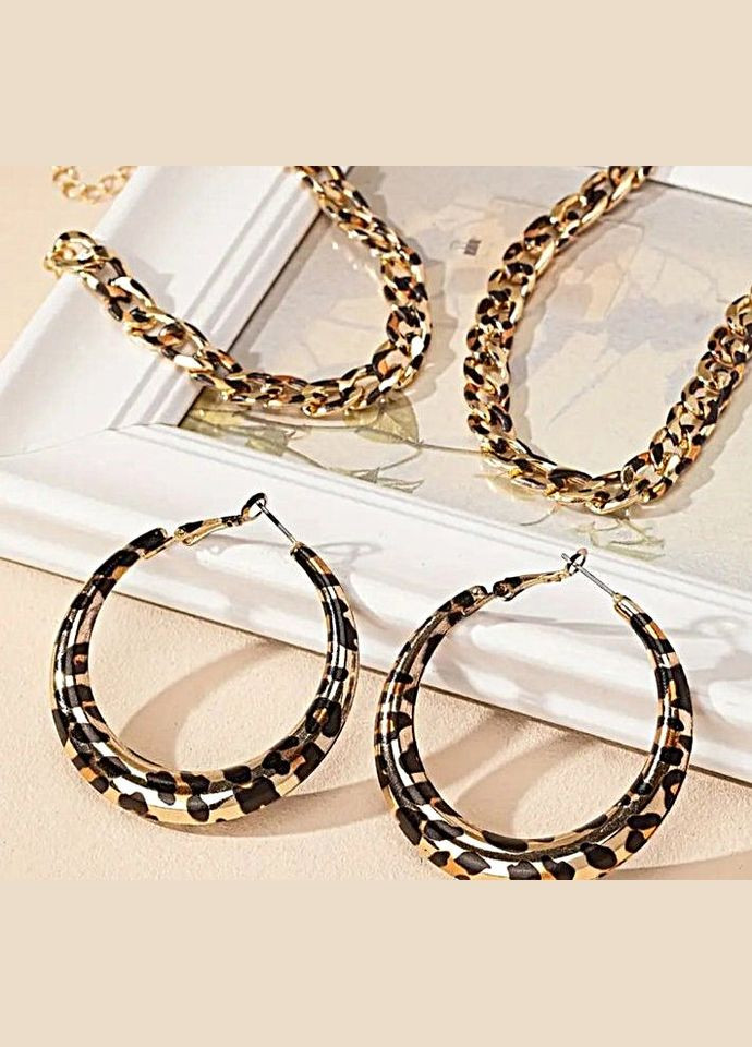 Комплект бижутерии Колье браслет и сережки Леопардовые No Brand (327274160)