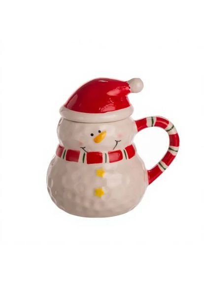 Чашка порцелянова Snowman з кришкою 400 мл Yiwu (370645608)