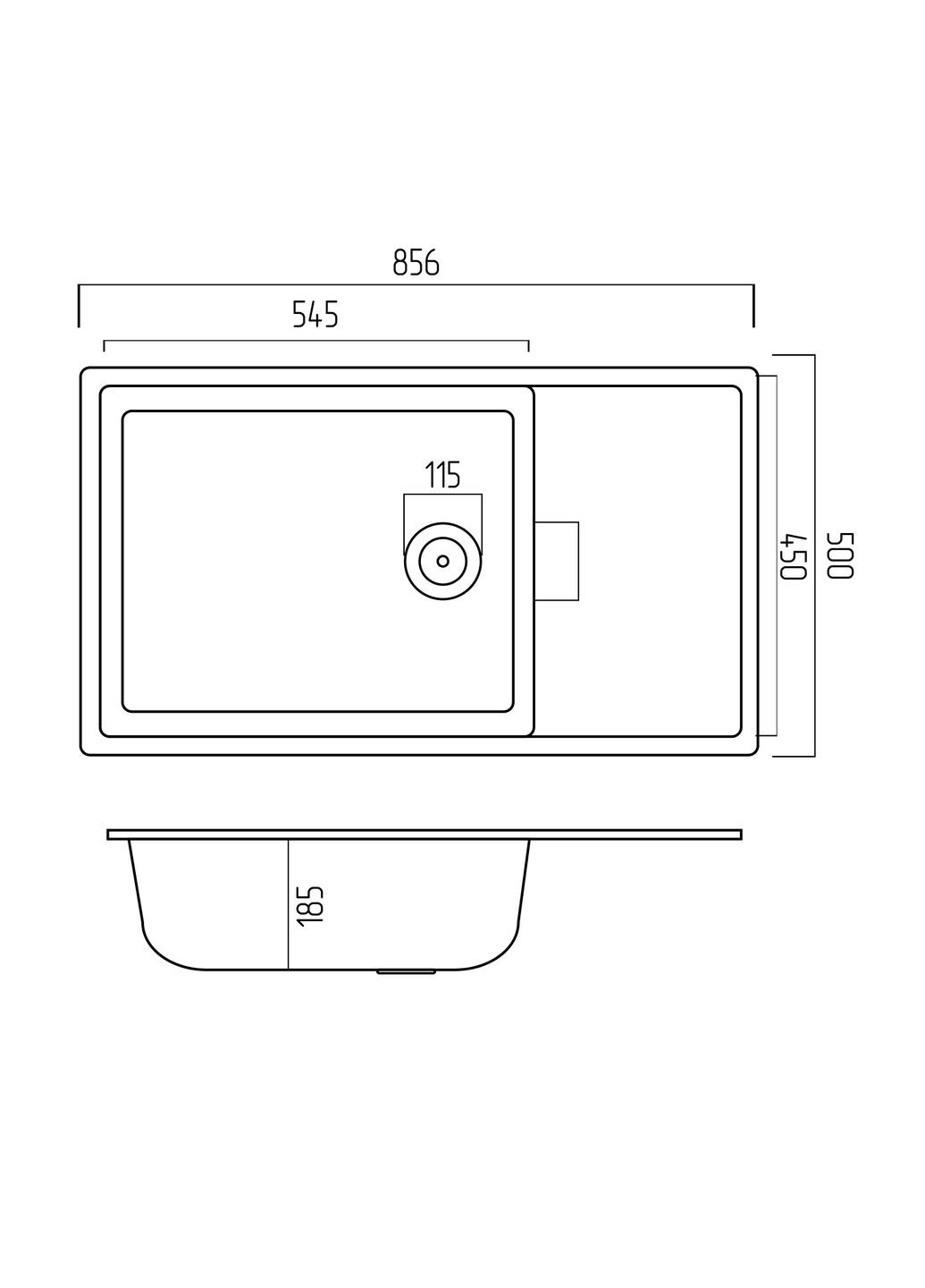 Гранітна мийка для кухні 8650 DIAMOND матова (білосніжна) Platinum (269793676)