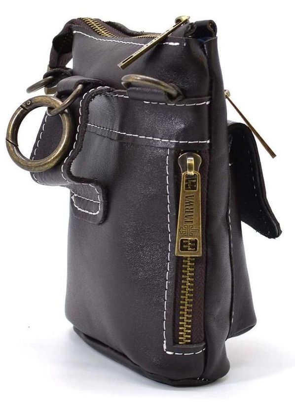 Сумка планшет через плечо из натуральной кожи мужская для документов и для телефона маленькая Коричневый 40129 TARWA (361348742)