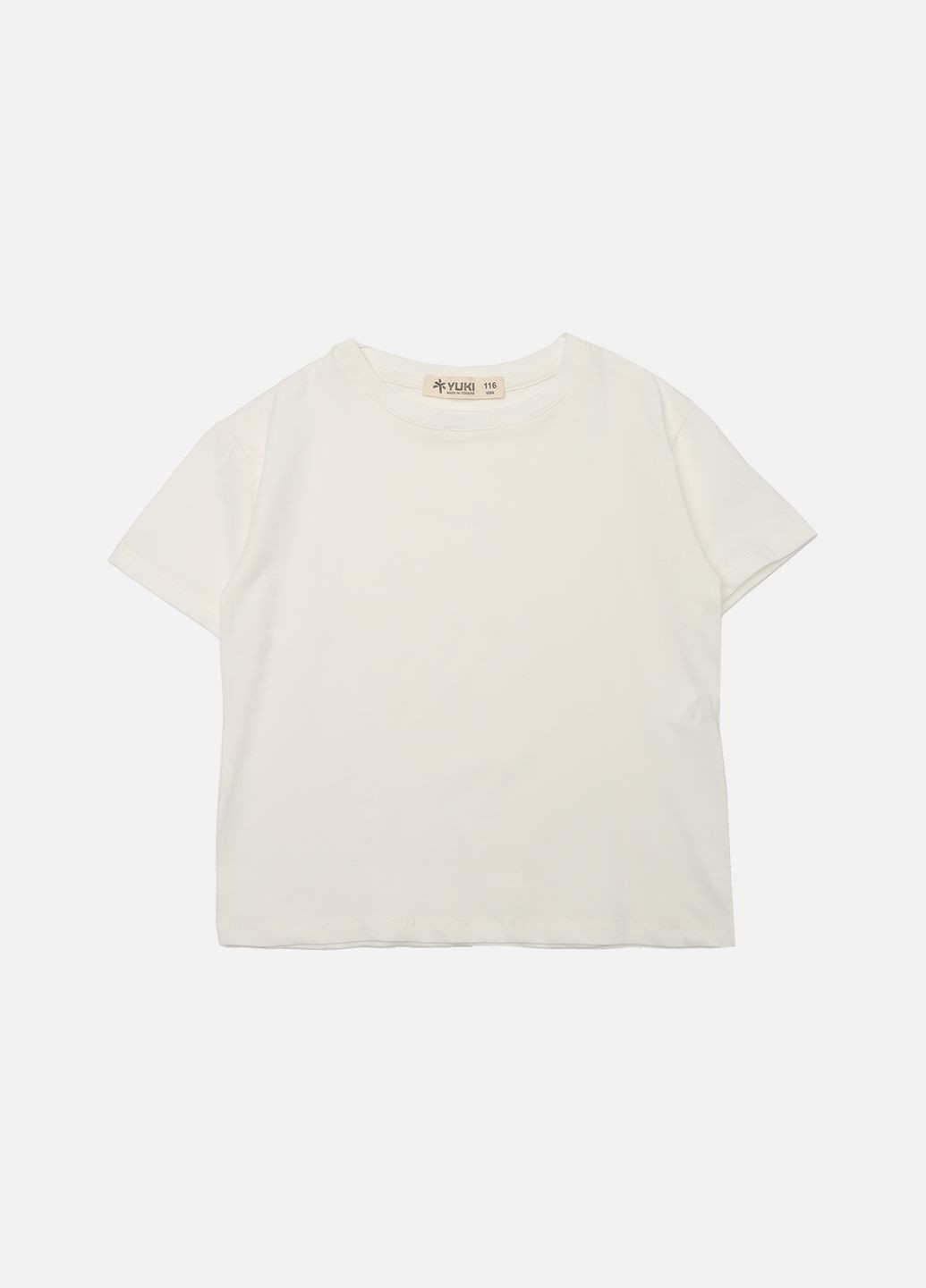 Молочна демісезонна футболка з коротким рукавом для дівчинки колір молочний цб-00272360 Yuki