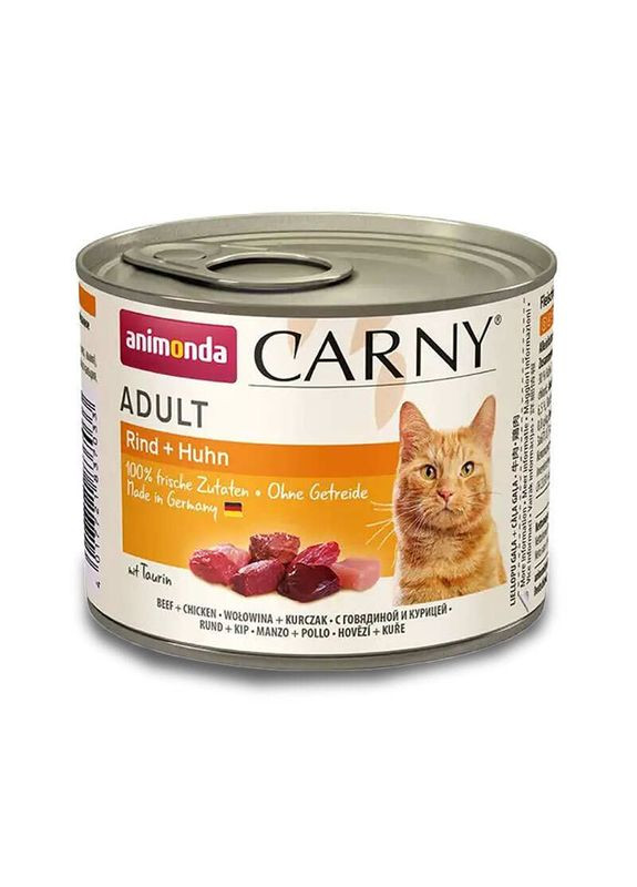 Влажный корм для кошек Carny Adult Beef+Chicken 200г, с говядиной и курицей Animonda (292114991)
