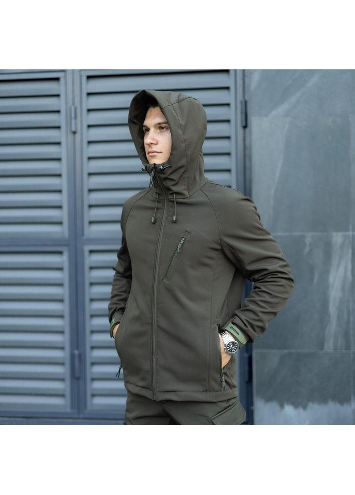 Оливковая (хаки) демисезонная мужская демисезонная куртка softshell хаки Freedom