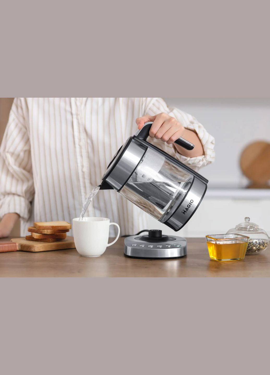 Електрочайник скляний 1.7 л (MG-494) Magio (328601349)