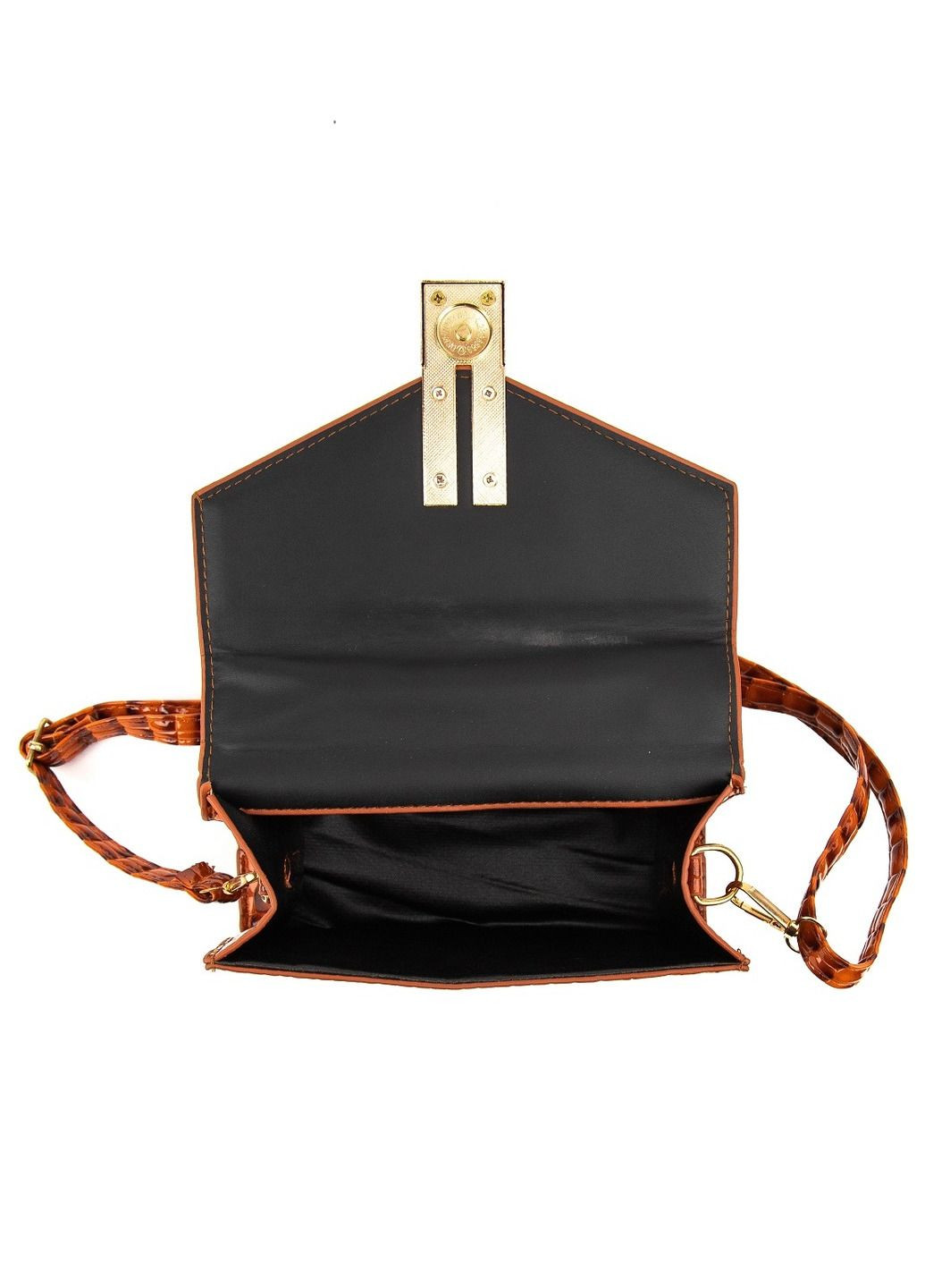 Женская сумка кроссбоди через плечо из экокожи с клапаном тиснения под рептилию RoyalBag P2-1801 (331879761)