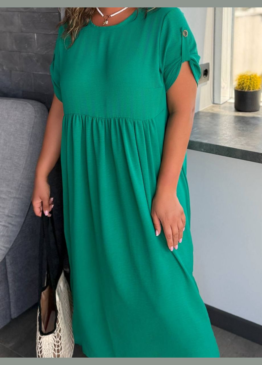 Зелена повсякденний, кежуал жіноча сукня літня Style Point однотонна